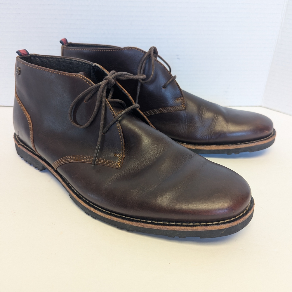 Men's Brown Leather Timberland Dress Boots Mirror Fit System Size 11